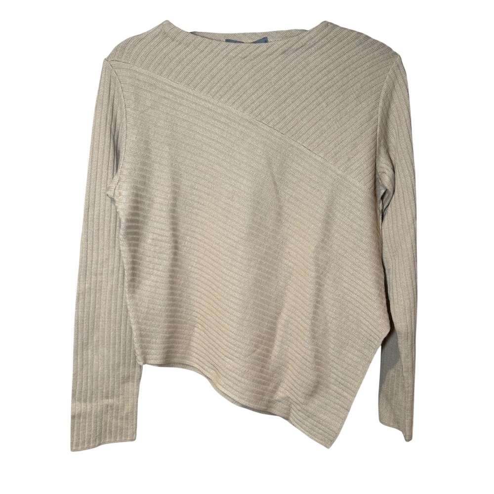 Annarita N Asymmetrical Sweater Merino Wool Cream‎ Size Small